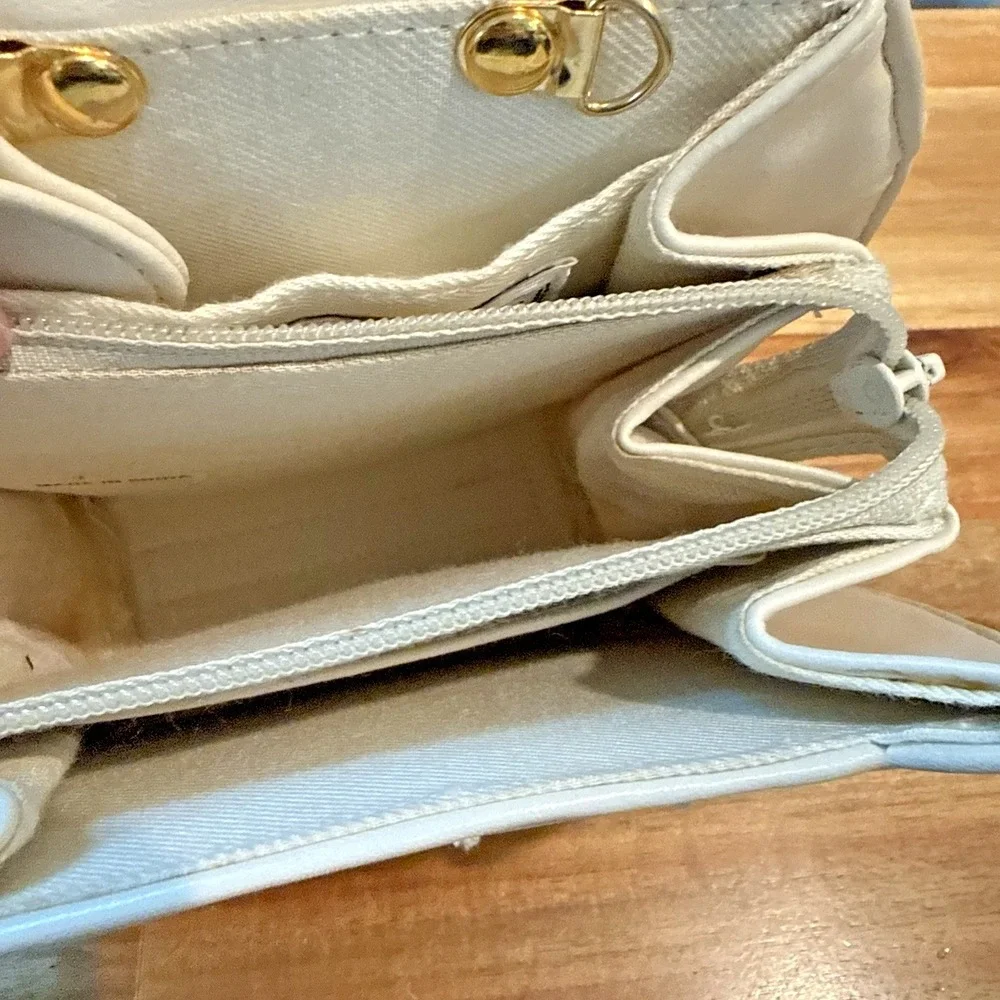 Vtg Jennifer Moore Ivory Structured Top Handle Handbag Y2K Coquette Preppy Lux